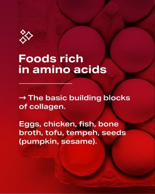 Foods that support collagen production 🍜🥦🌰 ✨ Looking for a natural way to support collagen production? Collagen is...