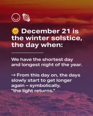 Hurray, from today onwards, the days will get longer, and there will be more light – the winter solstice is here. 🌗 But...